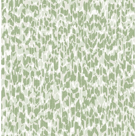 Manhattan Comfort Massy Flavia Green Animal Print 33 ft L X 205 in W Wallpaper BR4014-26430